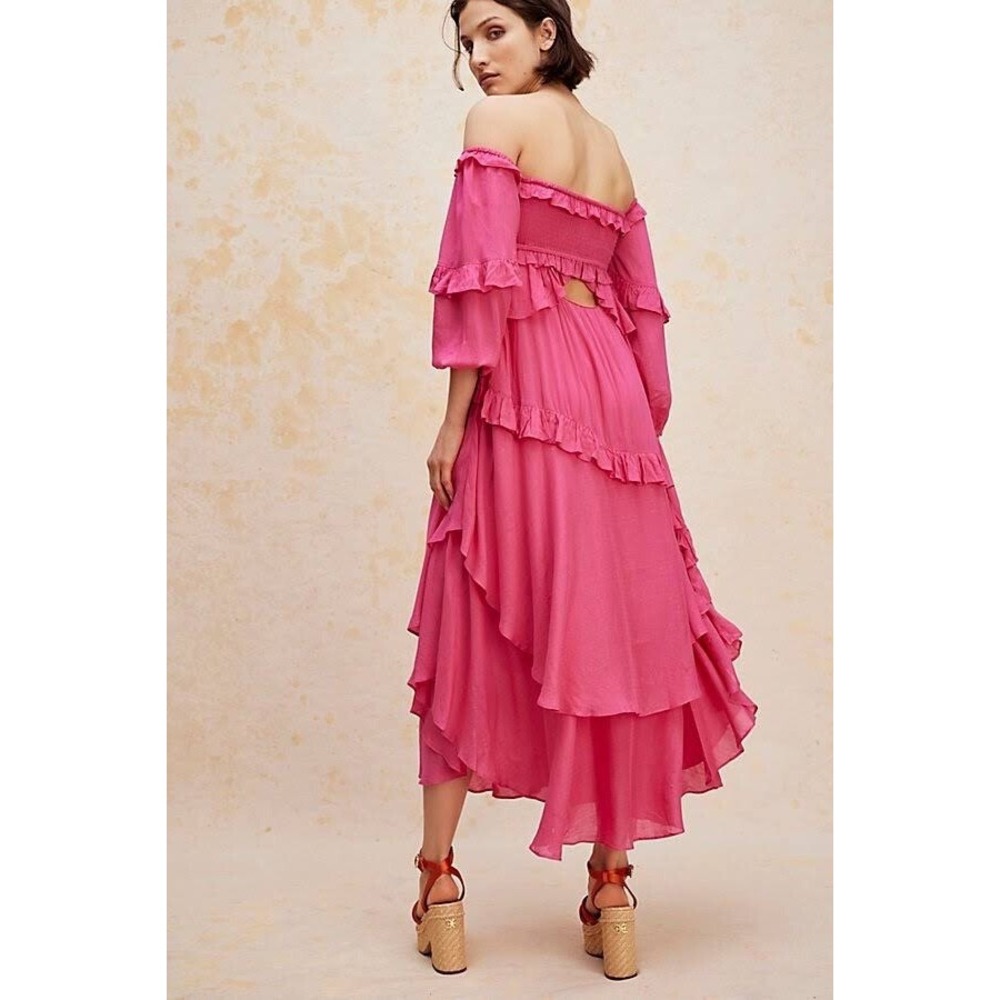 NWT‎ Spell x Free People Clementine Mermaid Maxi Dress Flamingo Pink Size Small